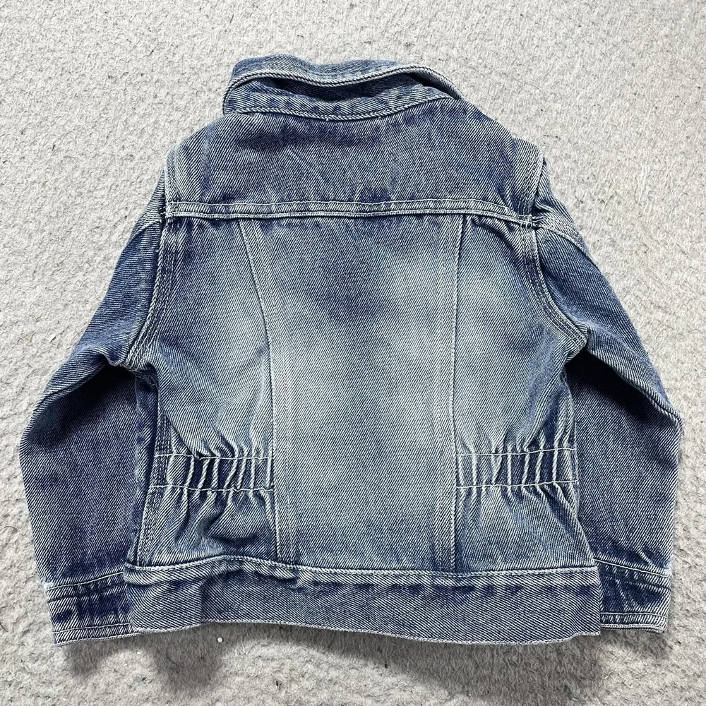 OshKosh B'gosh Jacket Boys 2T Blue Denim Collared Full Zip Pockets Casual